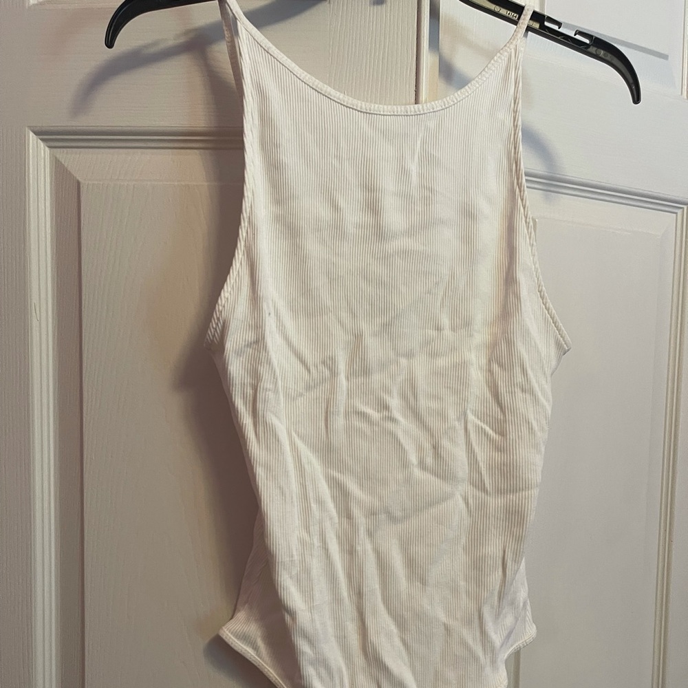 White ribbed body suit Zara